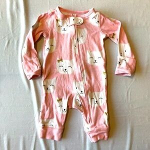 Carter's Long Sleeve Zipper Front Girls Sleeper-Size NB